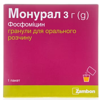Монурал гранули д/ор. р-ну по 3 г №1 у пак.
