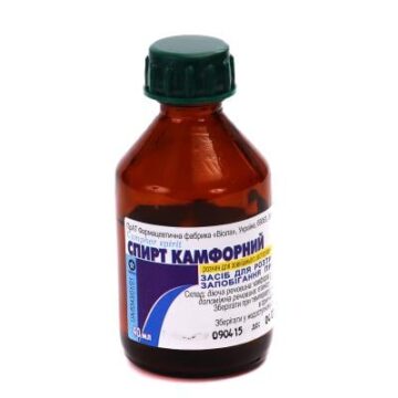 Спирт камфорний розчин д/зовн. заст., спирт. 10 % по 40 мл у флак.