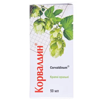 Корвалдин краплі ор. по 50 мл у флак.