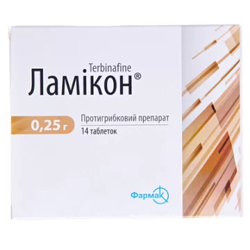 Ламікон таблетки по 0.25 г №14 (7х2)