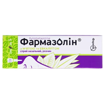 Фармазолін з м'ятою та евкаліптом спрей наз., р-н 1 мг/мл по 10 мл у флак.