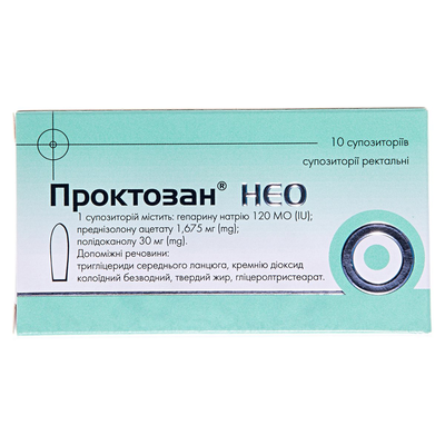 Проктозан нео супозиторії рект. №10 (5х2)