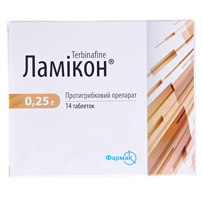 Ламікон таблетки по 0.25 г №14 (7х2)