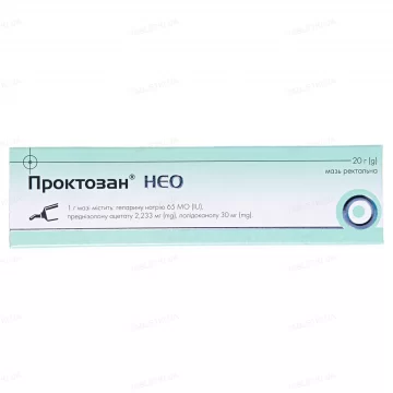 Проктозан нео мазь рект. по 20 г у тубах з аплік.